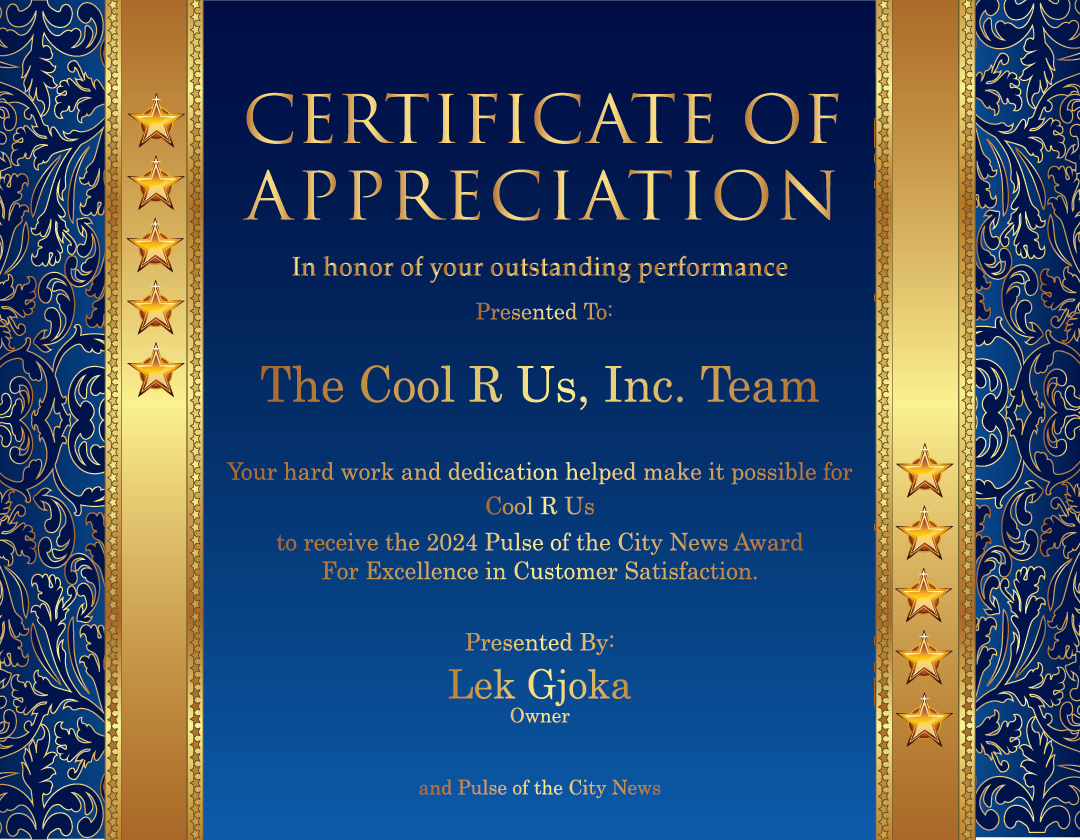 Pulse of the City Certificate of Appreciation 2024